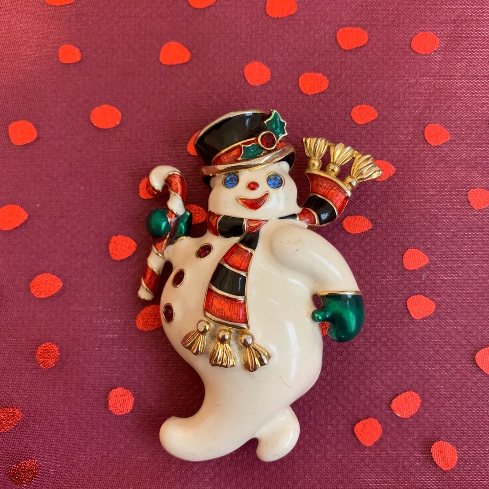 Bob Mackie Snowman Brooch